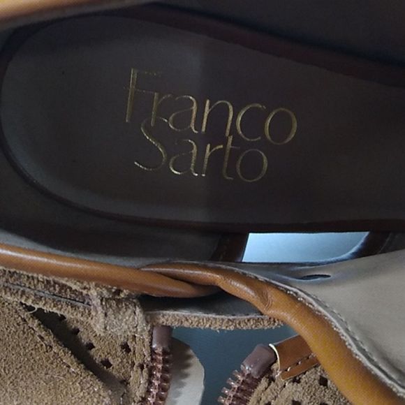 NWOT Franco Sarto camel colored ankle boot/shoes suede 7 1/2 M. - Picture 3 of 8